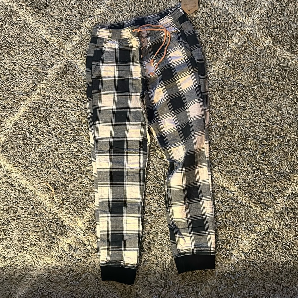 REI Women’s Cozy Plaid Pants Harstad Plaid Porcini Small New